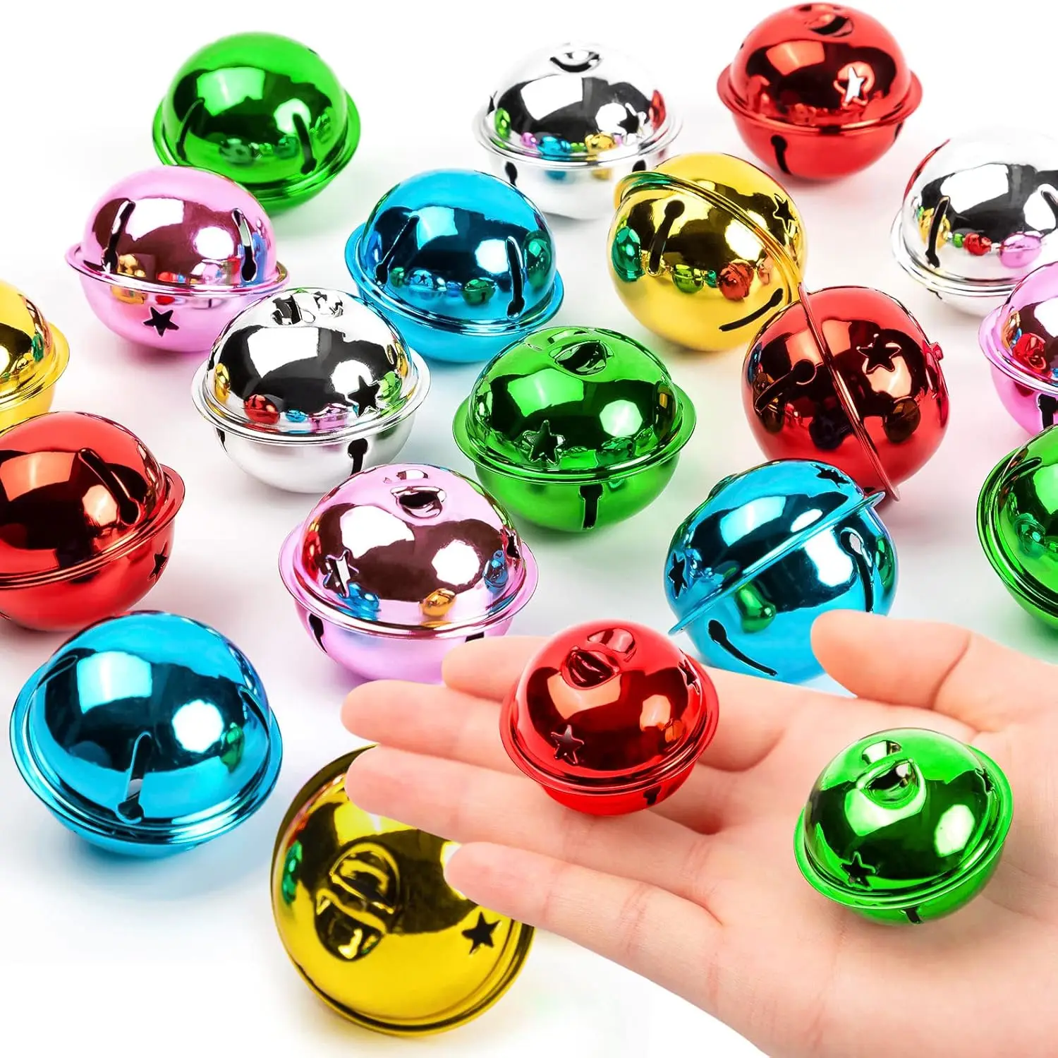10-50Pcs 40mm Eisen Weihnachten Glocke Bunte Jingle Anhänger Für DIY Handwerk Material Ornament Machen Liefert Weihnachten dekoration