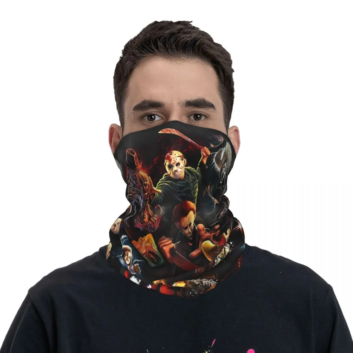 

Funny Horror Friends Bandana TV Show Movie Fashion Punk Cycling Mask Outdoor Sports Anti-UV Balaclava Soft Motorcycle Face Masks