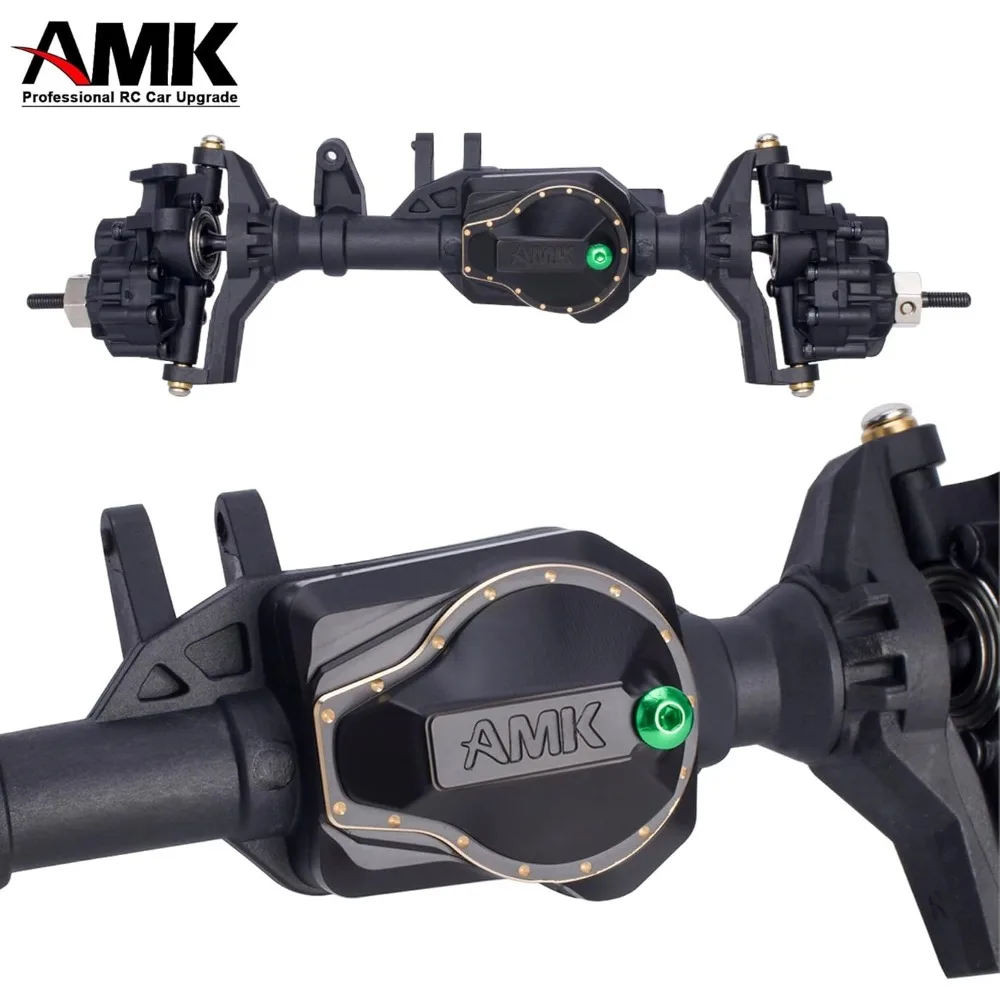 AMK TRX4 Portal Axle Housing Brass Diff Cover with Oiling Hole, Front and Rear Axle Housing Covers for 1/10 RC Crawler Car TRX4