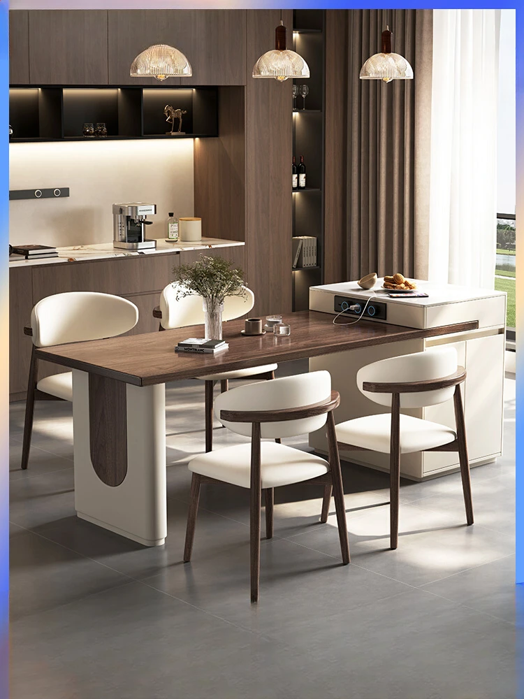 2024 Log Wind Retractable Island Table Plus Dining Table Integrated Simple Household Multi-function