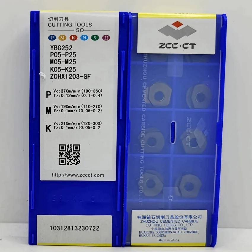 

ZOHX1203-GF YBG252/ZOHX1604-GF YBG252/ZOHX1203-GM YBG252/ZOHX1604-GM YBG252 ZCC.CT CNC blade carbide inserts milling tools
