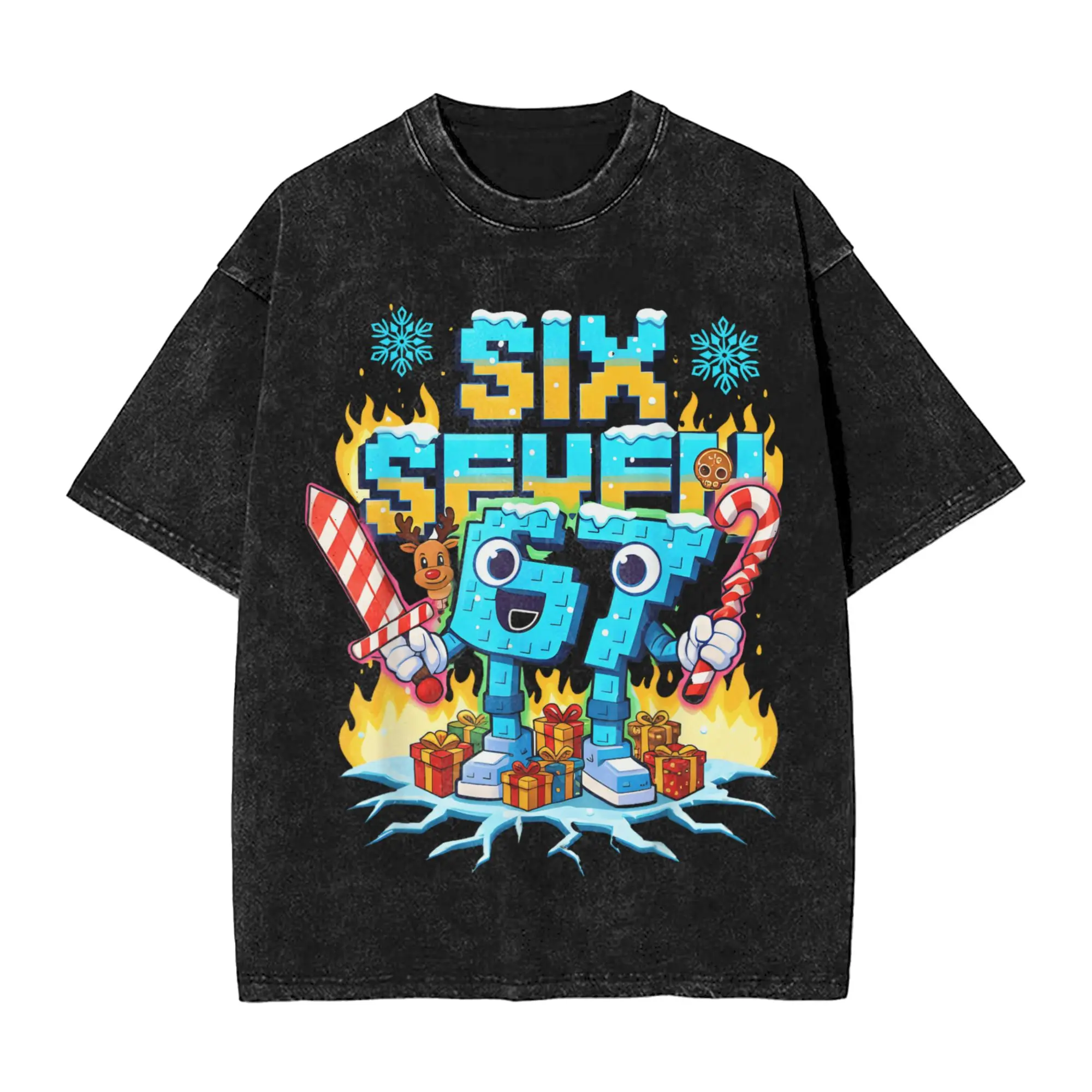 

Six Seven Italian Brainrot Funny 67 Gaming Christmas T Shirt Male Vintage Cotton T-Shirts Beach O Neck Harajuku Tees Loose Tops