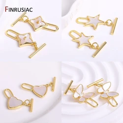 DIY Jewelry Making Supplies 14K Gold Plated Shell OT Clasps Toggle Clasps Connector For Bracelet Necklace Making Supplies