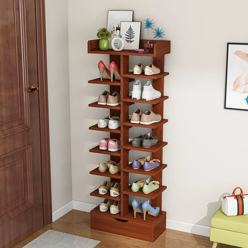 30 Simple and Simple Shoe Rack Home Shoe Cabinet Multi-layer Shoe Rack Multifunctional Door Behind Assembly Wooden Rack