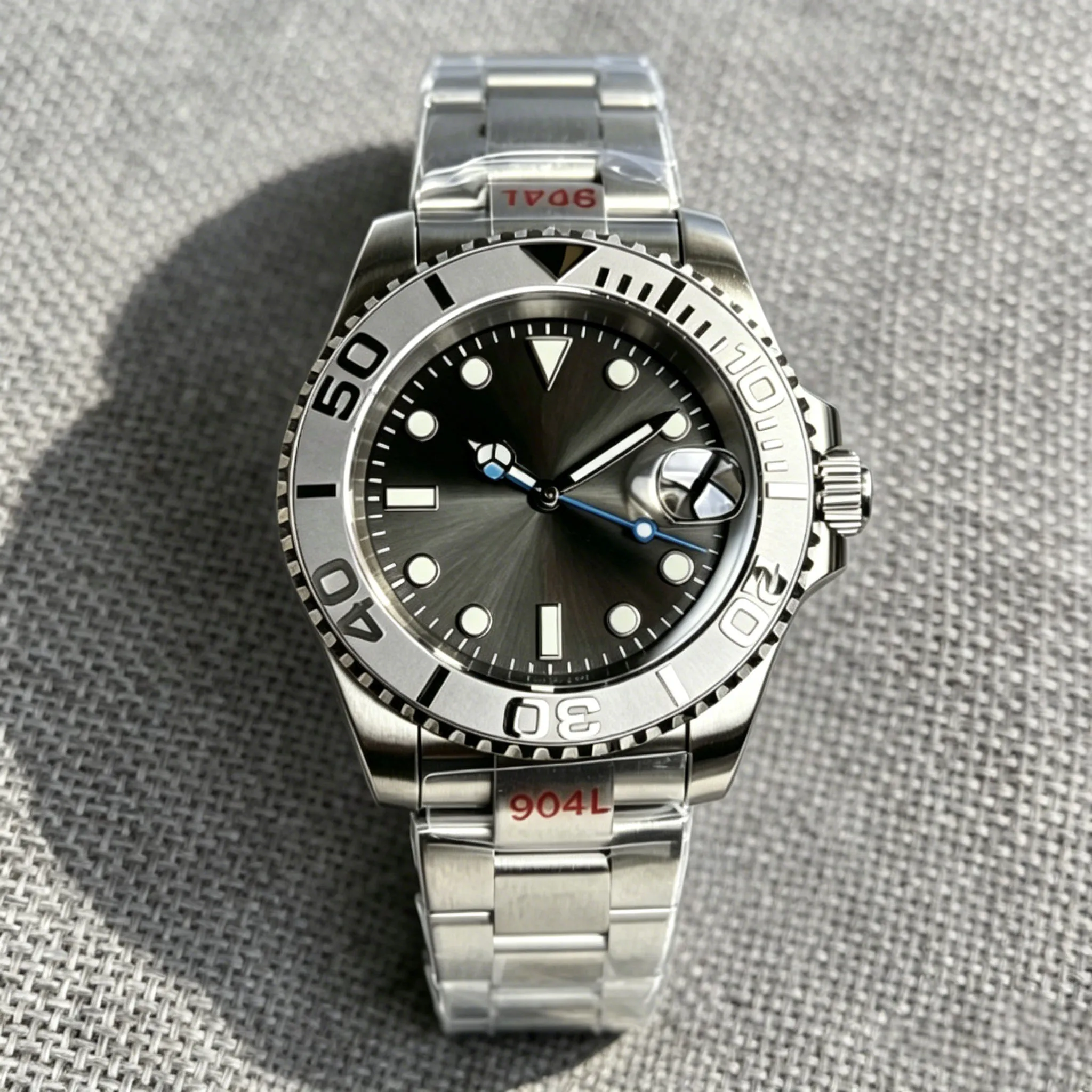

Tandorio New 40mm Gray Blue Sterile NH35 Watch Green Luminous 20ATM Diver Sapphire Crystal Automatic Men Mechanical Wristwatch