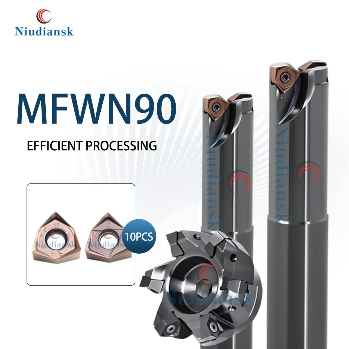 

MFWN90 Series Milling Cutter Rod Locking Tooth Type Milling Cutter Head Double-Sided Hexagonal Milling Cutter Insert WNMU Tools