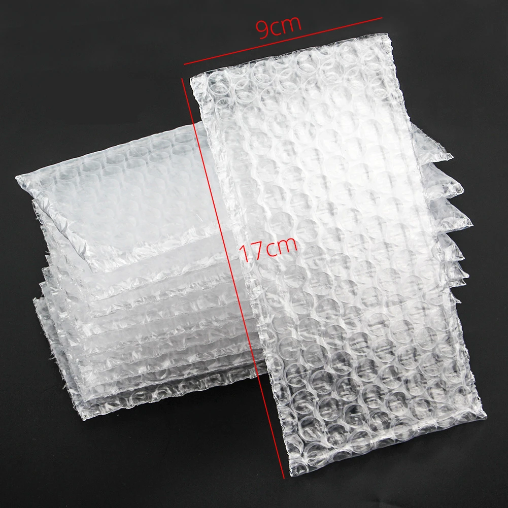 White Bubble Wrap Packing Bag, Double Film Amortecimento, Shockproof Packaging Bags, Bubble Film Packing Bag, 9x17cm, 20Pcs