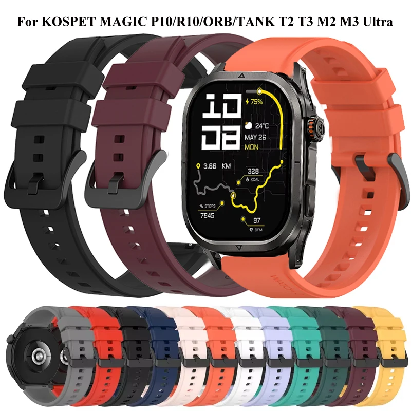 Fascia sportiva in silicone per KOSPET MAGIC P10/R10/ORB polso 22mm braccialetto Correa per KOSPET TANK T2 T3 M2 M3/T3 Ultra/M3 Ultra cinturino