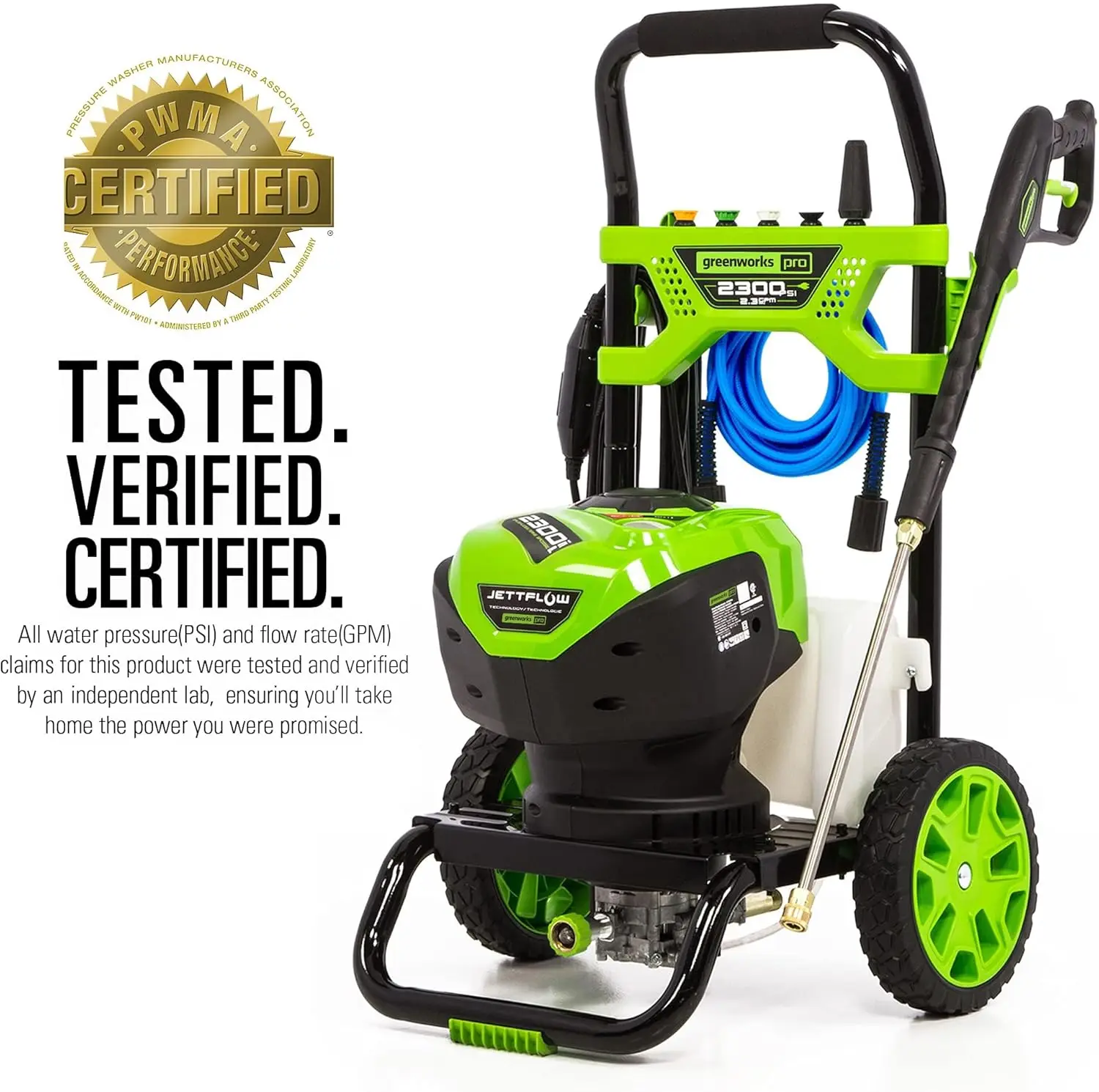 Lavadora elétrica Greenworks PRO, TruBrushless, 2.3 GPM, 2300 PSI Certificado