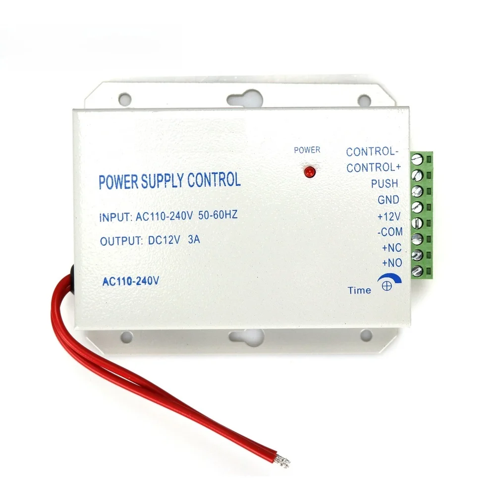 Transformer 12V 3A for Entrance Monitoring Power Needs with Metal Enclosure and Support for High Low Switch Control Inputs