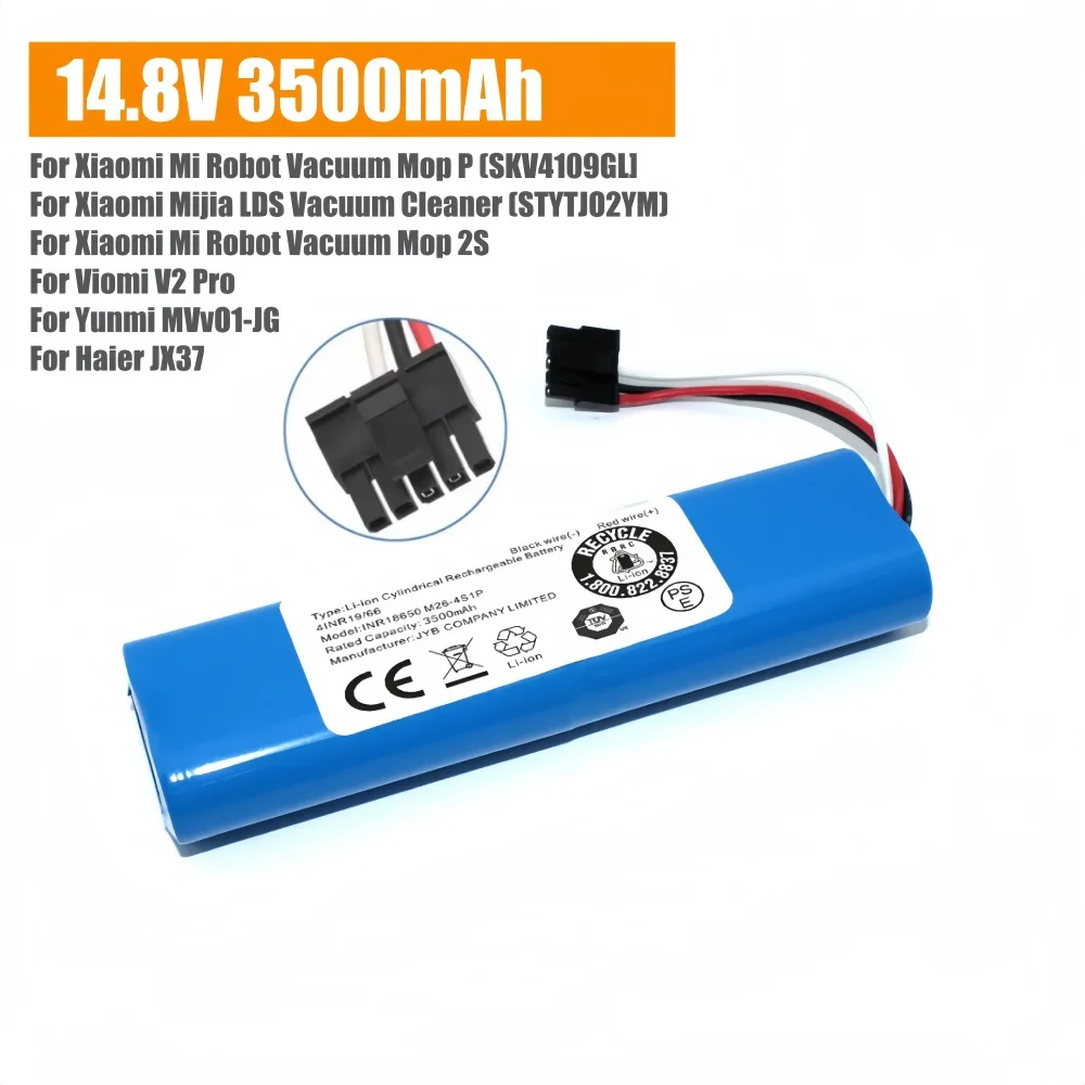 

14.8V STYTJ02YM Battery for Xiaomi Mop Pro/Mop 2S Robot Vacuum Cleaner Replacement Battery for Yunmi MVVC01-JG/Haier JX37