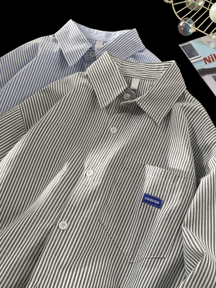 

Basic Sle Men's Long Sve irt Spring y Trendy Loose Coat Jaet Youth Culture Iron-Free Procing