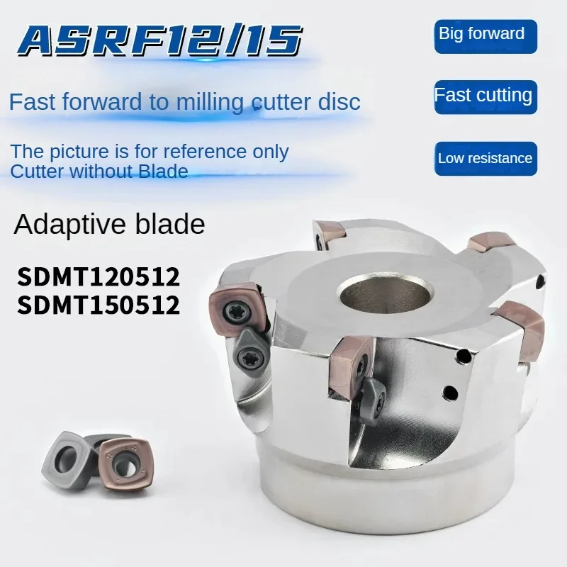 ASRF12 series fast feed milling cutter disc insert SDMT120512 blade ASRF15 series fast feed milling cutter disc with SDMT150512