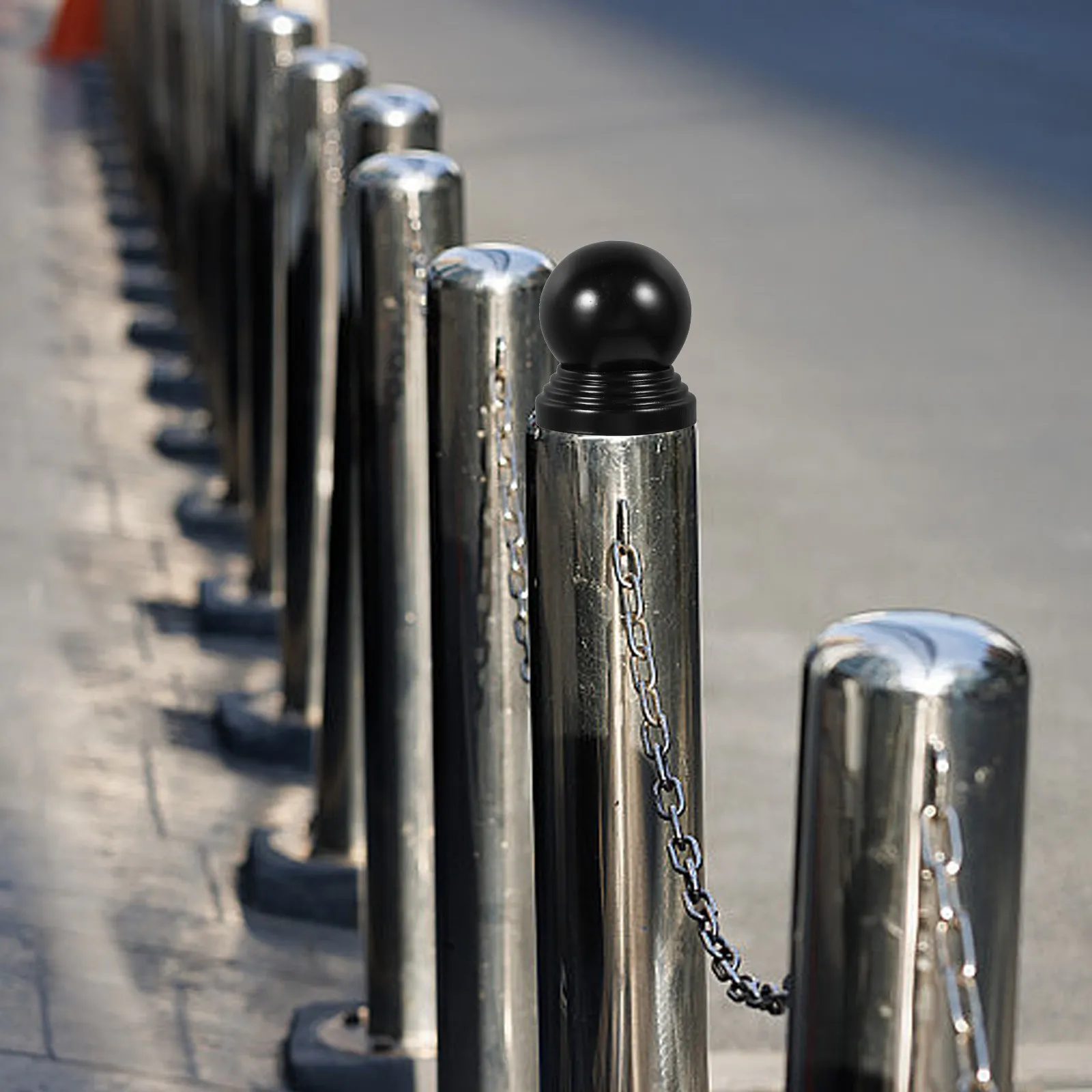 Black Metal Ball Post Cap 76Mm Elegant Fence Post Cap Iron Pipe Fence Decoration Gate Ornament Railings Stair Handrails - view 6