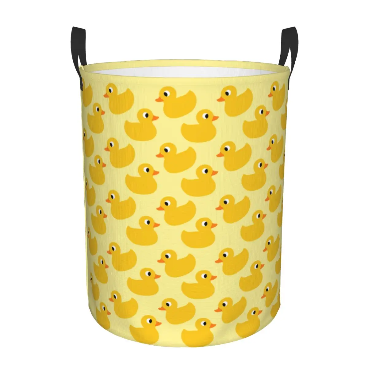 Custom Rubber Ducky Pattern Laundry Basket Collapsible Clothes Hamper for Baby Kids Toys Storage Bag