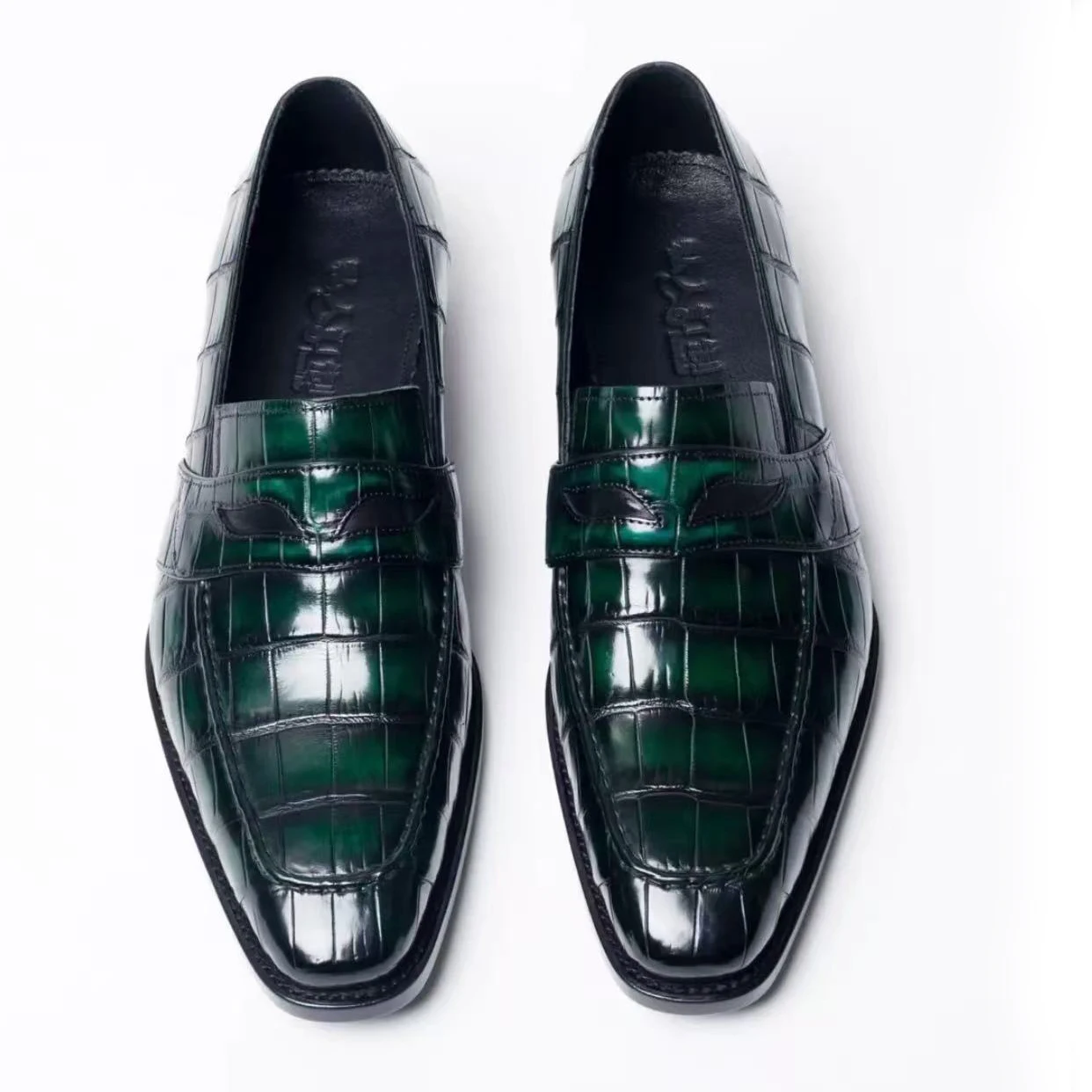 

sanyeshechiping new men dress shoes male formal shoes wedding office business shoes green crocodile shoes male