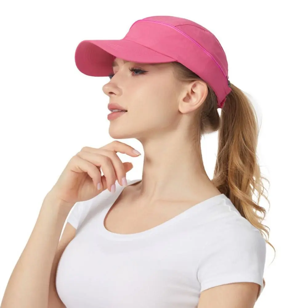 Fashion Solid Color Sunscreen Baseball Hat Quick Dry Removable Women Sun Hat Duckbill Cap Sunshade Empty Top Hat Women