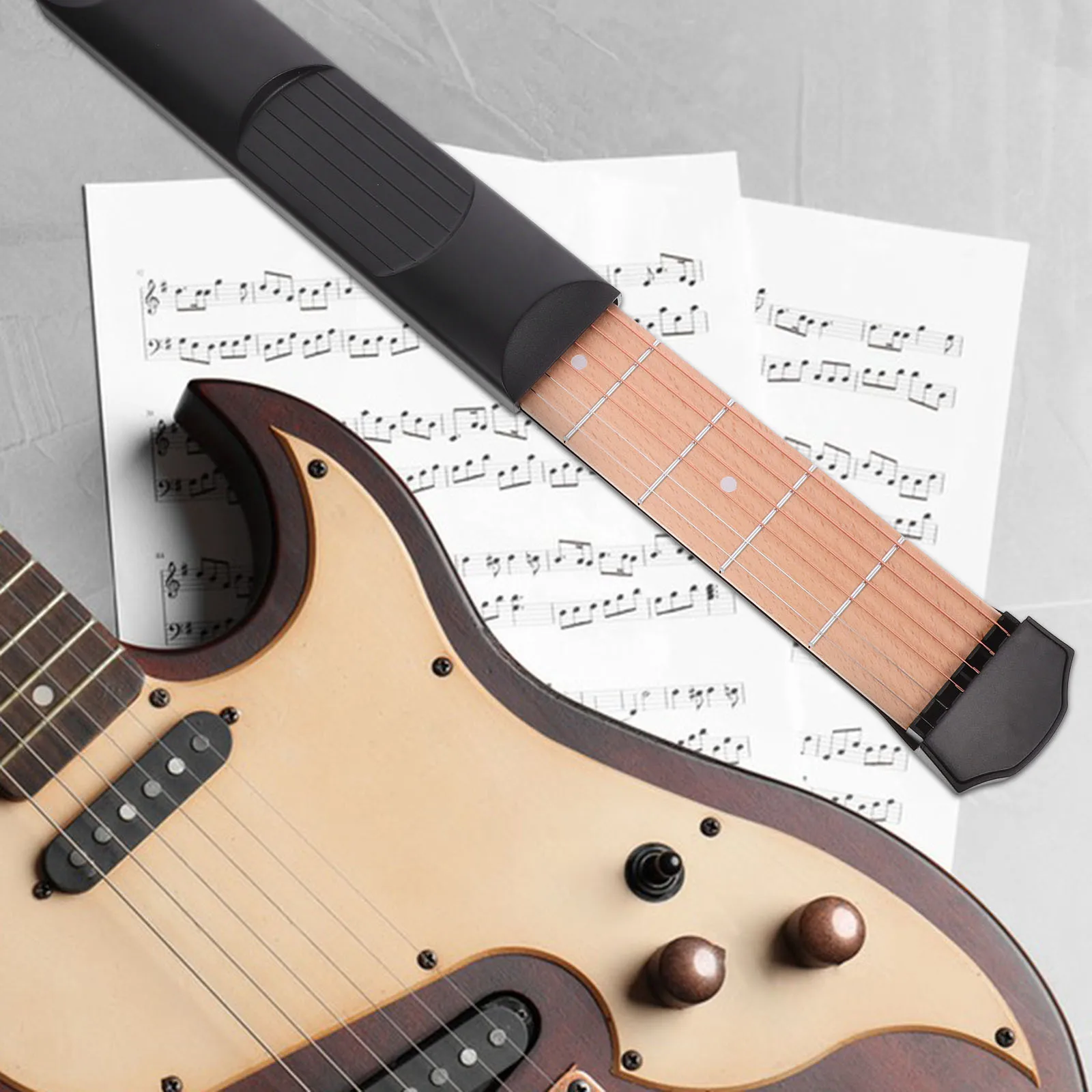 

Abaodam Pocket Guitar Practice Neck 6 Fret Chord Trainer Portable 6 String Fingerboard Tool for Beginners