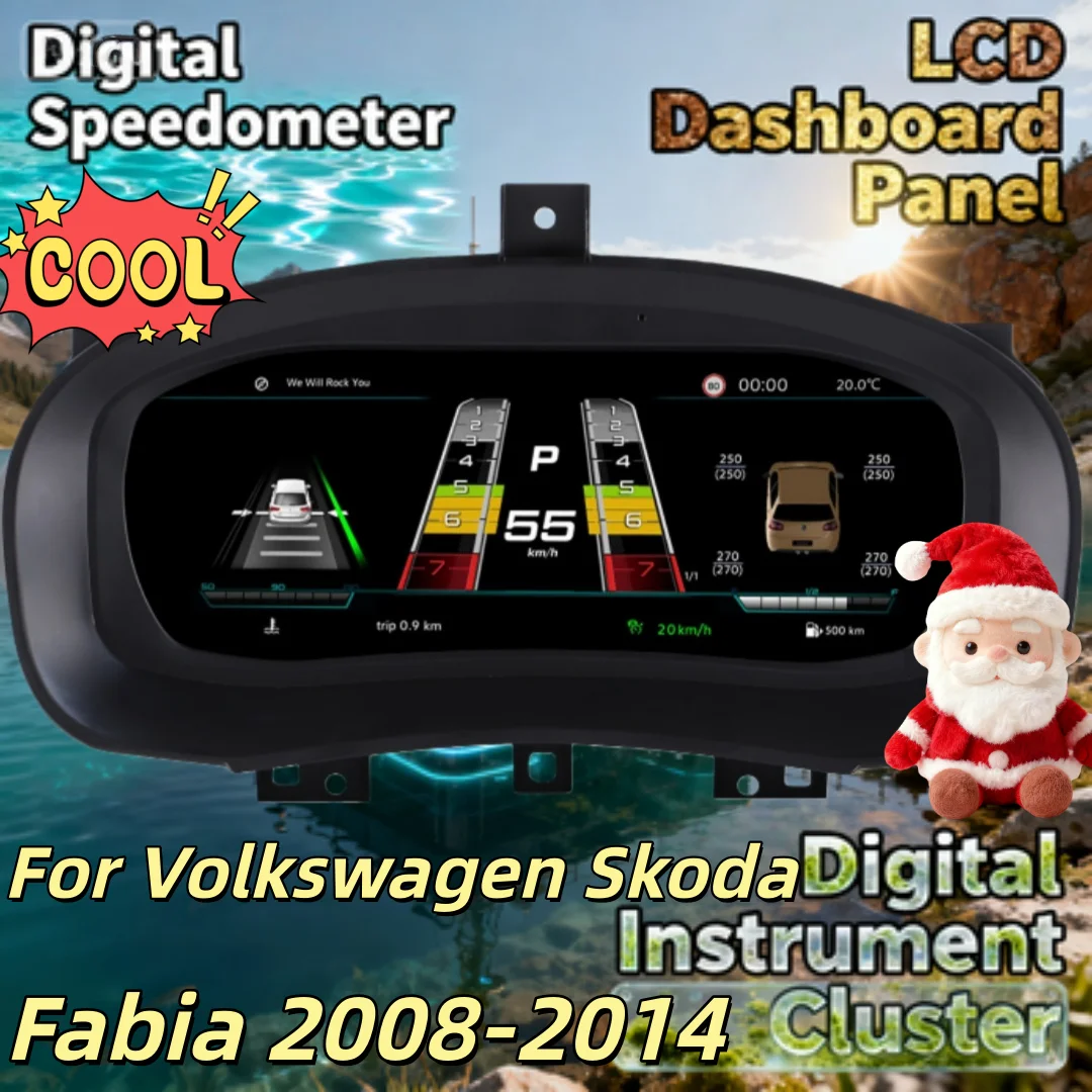 

Digital Cluster Virtual Cockpit For Volkswagen Skoda Fabia 2008-2014 Dashboard Instrument Panel LCD Speedometer Gauges Speed