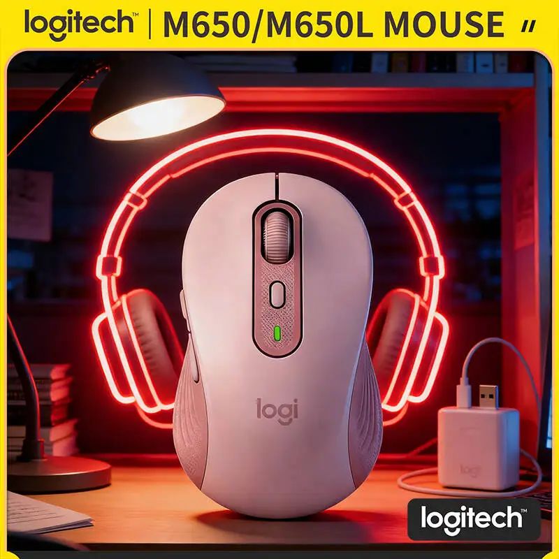 Logitech M650/M650L Signature Mouse - Wireless Ergonomic, 24-Month Battery, Sustainable Build, SmartWheel Scrolling, 10m Range