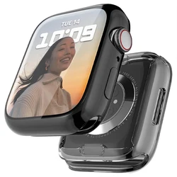 Protetor de Tela para Apple Watch, 45mm, 41mm, 44mm, 40mm, 42mm, 38mm, Full TPU Bumper Cover, Acessórios para IWatch Series 9, 8, 7, 6, SE, 3