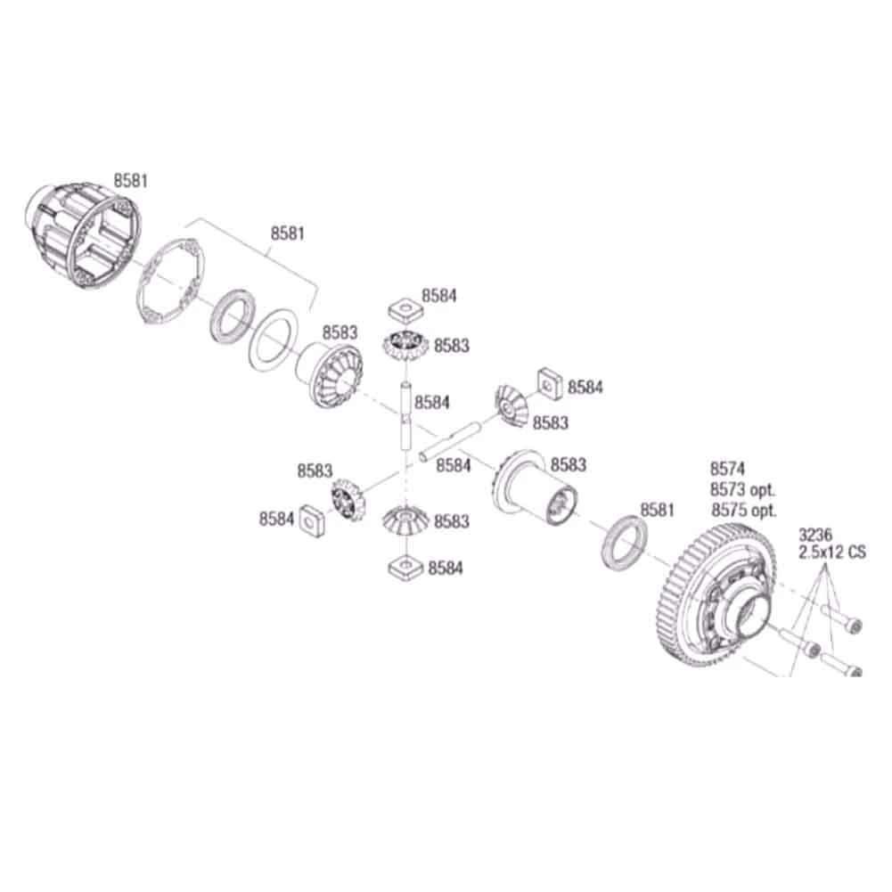 A49K-RC atualização do carro centro diff spur engrenagem para traxxas 1/7 udr ilimitado deserto racer rc carro peças de atualização