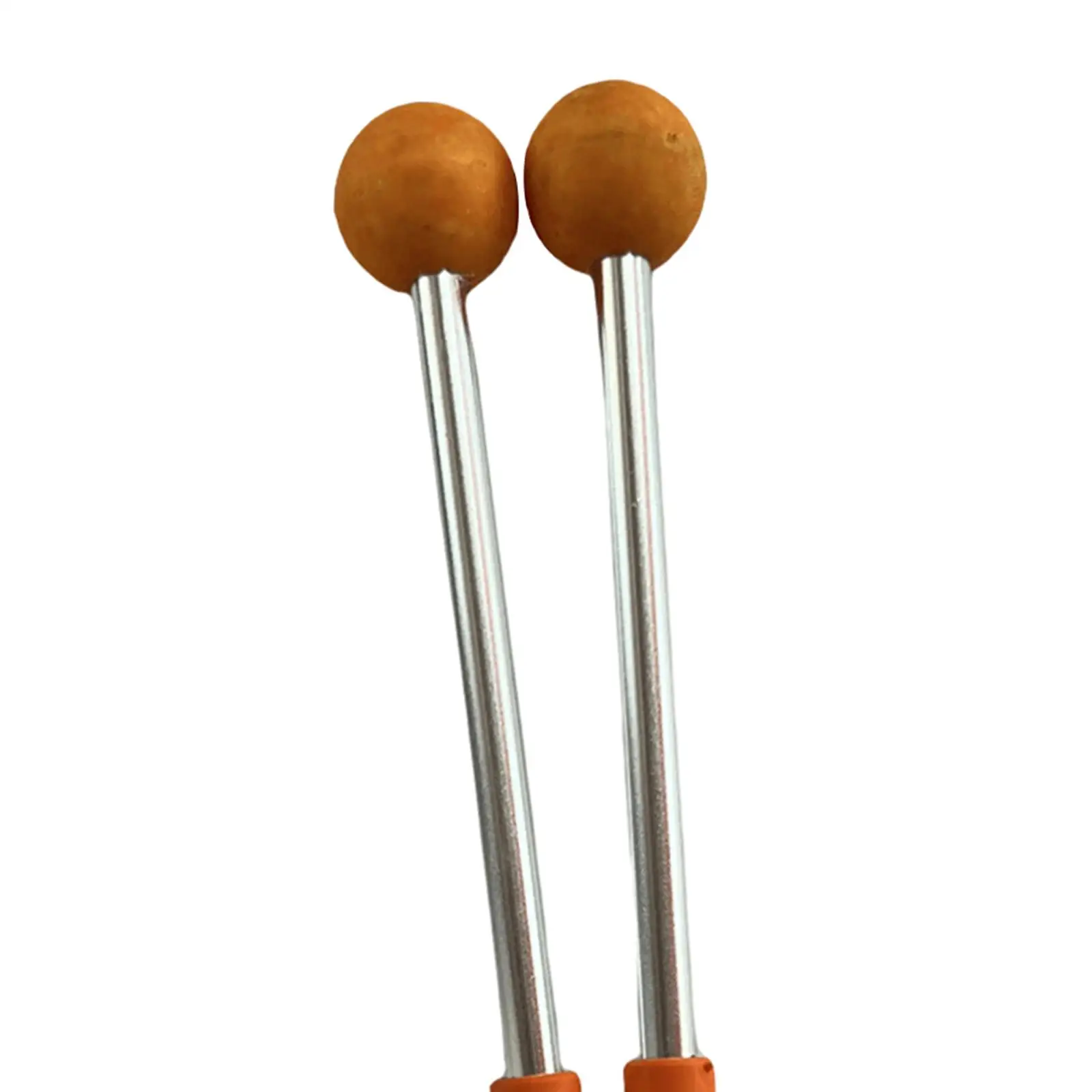 Pack of 2 Percussion Drumsticks Metal Rod Lightweight Rubber Head Drum Beaters