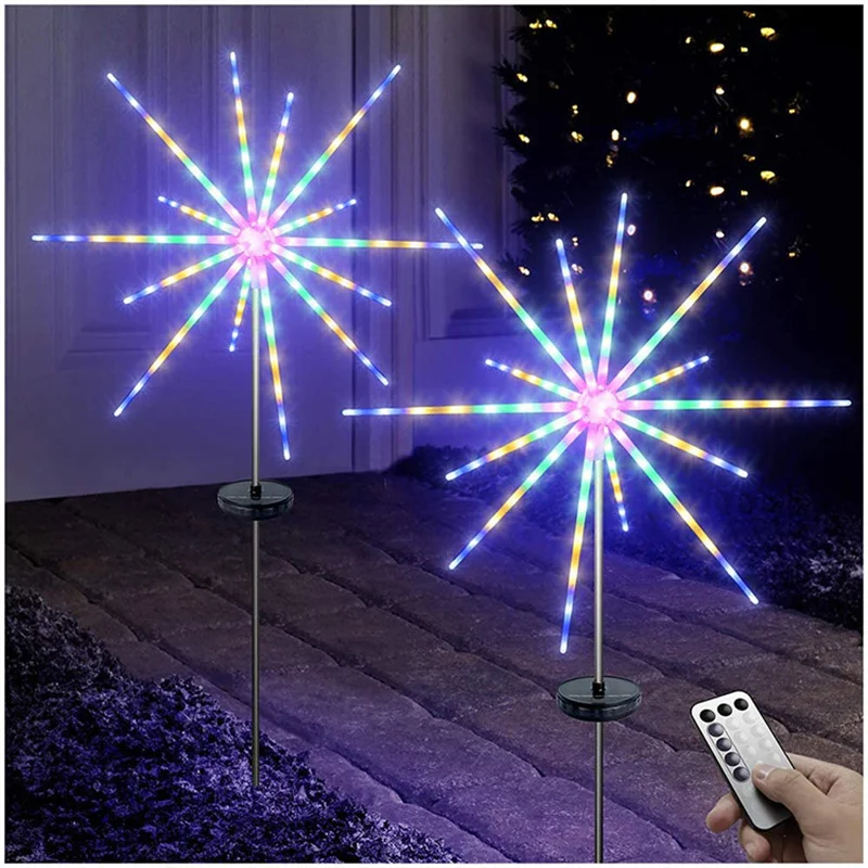 LED Solar Fireworks Light Outdoor Meteor Horse Lamp Garland IP65 Waterproof String Lights Garden Lawn Street Decor Christmas