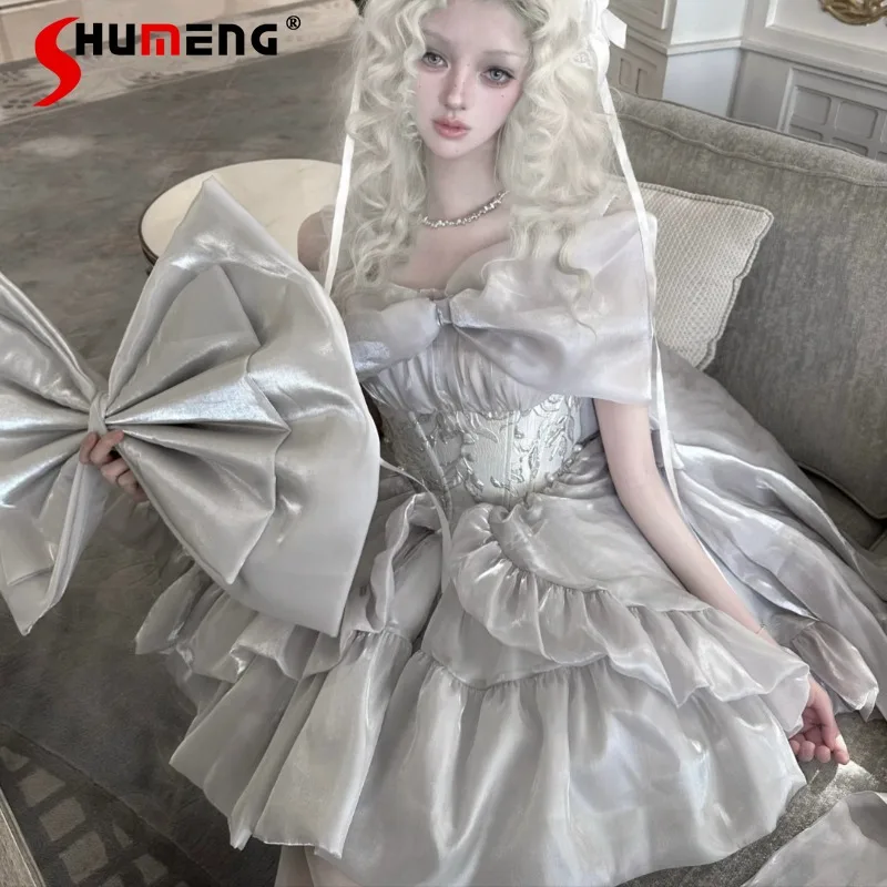 

2026 Summer New Sleeveless Princess Lolita Dress Y2K Kawaii Sweet Temperament Elegant Vestidos Women's Birthday Party Dresses