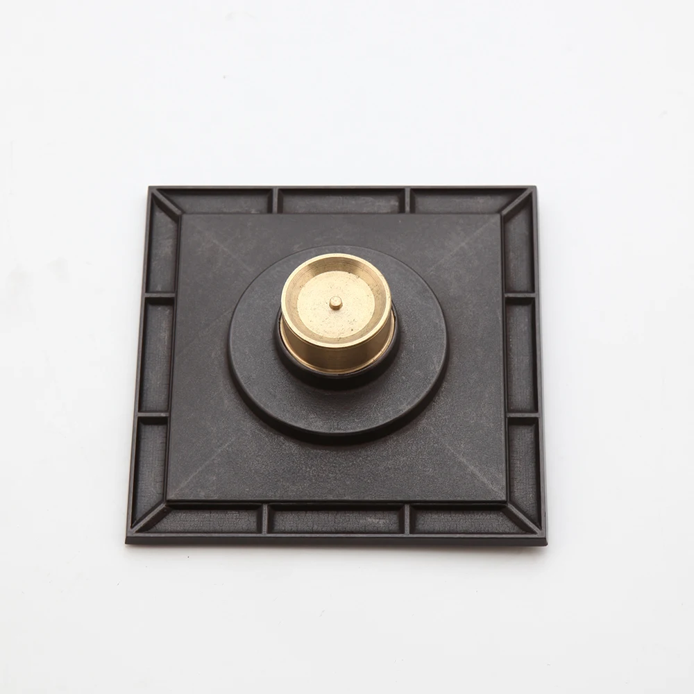 Monite Antique Brass Invisible Floor Drain Rose Pattern Retro Solid Brass Bathroom Basin Sink Kitchen Floor Drain 15x15 cm