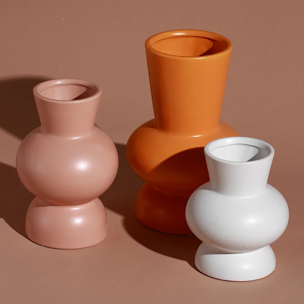

Stylish Ceramic Flower Vase Modern Home Decoration for Living Room Bedroom Office Indoor Plant Arrangement Garden Decor