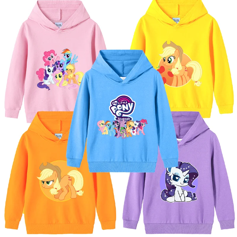 Suéter de bebé My Little Ponys, Sudadera con capucha duradera, manga larga de dibujos animados, no se decolora, jersey para niños, ropa deportiva bonita