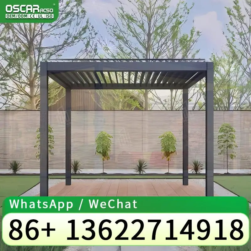 

Motorized Louvre Roof Gazebo Electric Louver Canopy Kits Shades Patio Pergolas for Sale pergolas