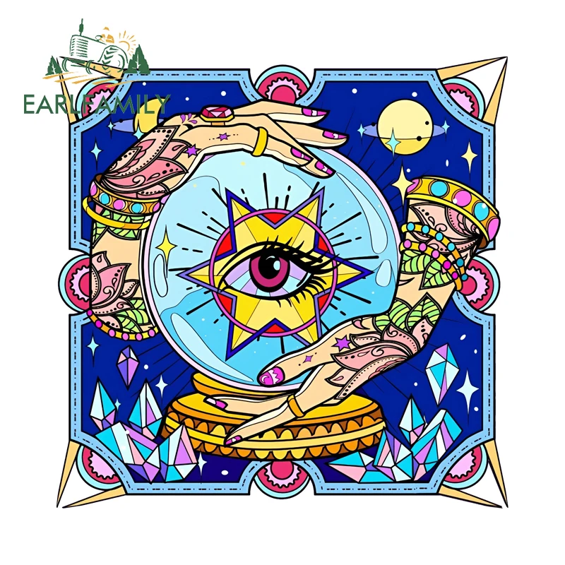 

EARLFAMILY Eye of Providence Original Car Stickers Graffiti Cartoon Motorcycle Decal Sunscreen Windshield Toolbox Decoration