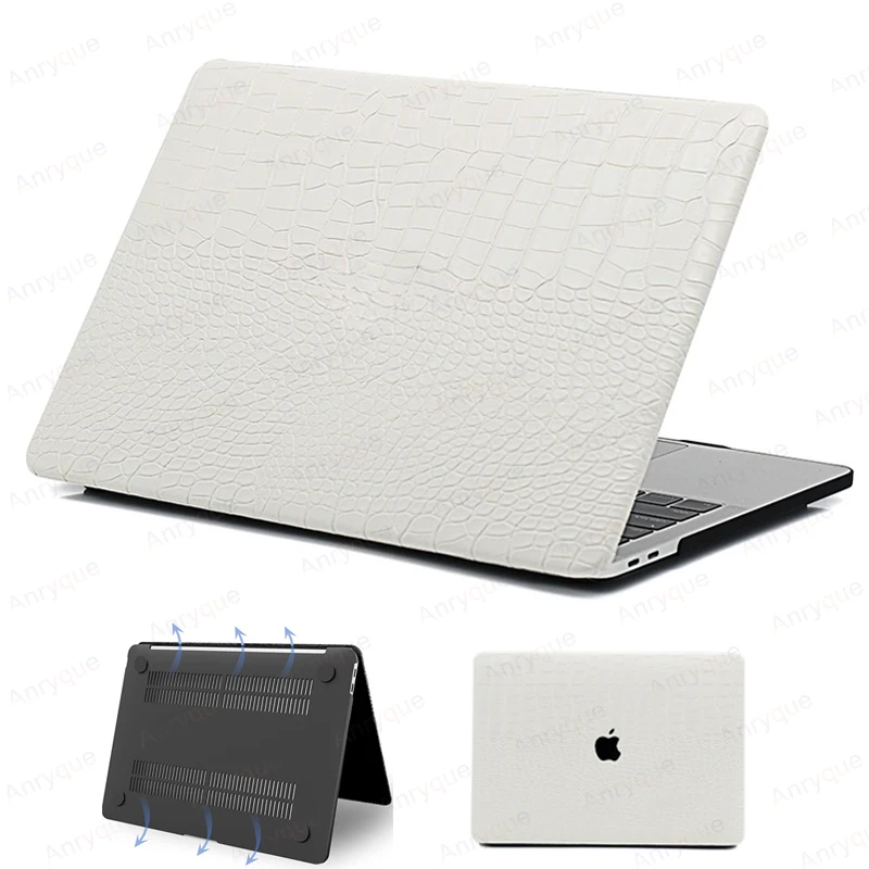 

Laptop Case for Macbook Air 13.6 M2 A2681 White Crocodile Leather Plastic Hard Cover for Macbook Air 13 2337 A1932 2179 Pro 13