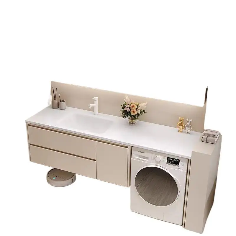 

Washing machine balcony integrated bathroom cabinet combination ceramic rock slab wash