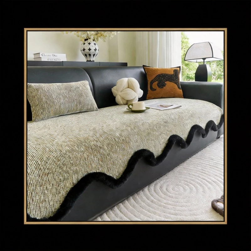

Sofa Cushion with Irregular Edging Simple Style Home Textile All Season Universal One-piece New Style Non-slip