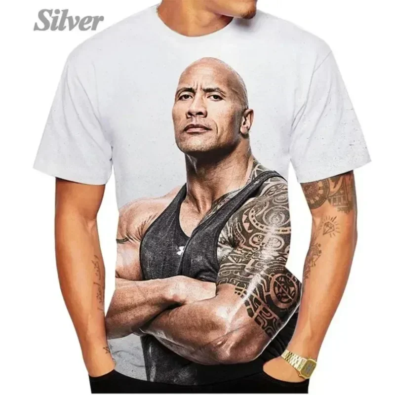 دواين جونسون ثلاثية الأبعاد تي شيرت مطبوع الرجال للجنسين عادية المتضخم تي شيرت شخصية Harajuku الشارع الجولة الرقبة قصيرة الأكمام بلايز