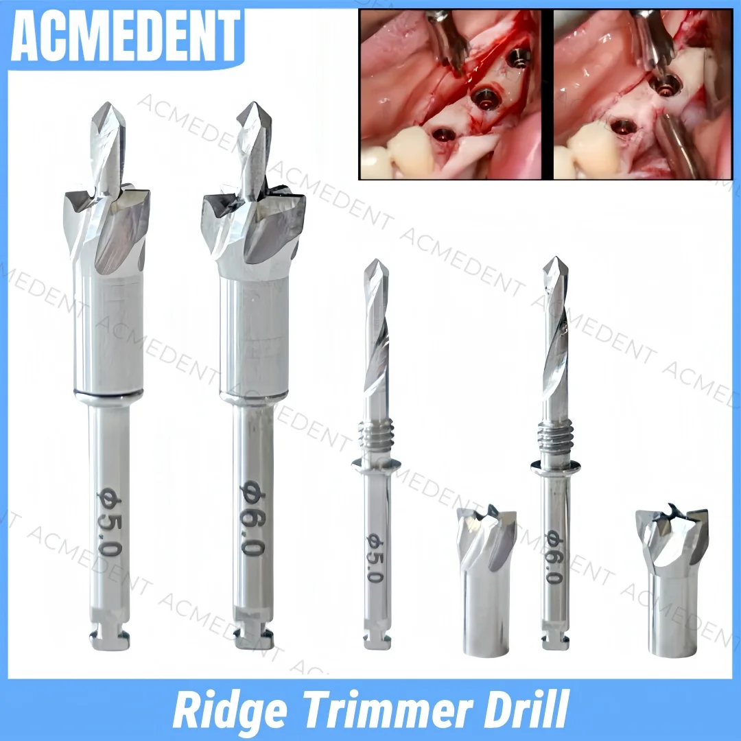 Bone Mill Kit Dental Implant Bone Profiler Bladed Alveolar Ridge Trimmer Drill with Pilot Grinding Bur Surgical Instrument