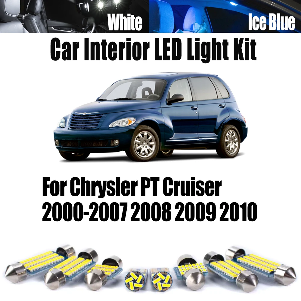 

11Pcs Canbus For Chrysler PT Cruiser 2000-2007 2008 2009 2010 Ceiling Bulbs No Error Car LED Interior Dome Map Trunk Light Kit