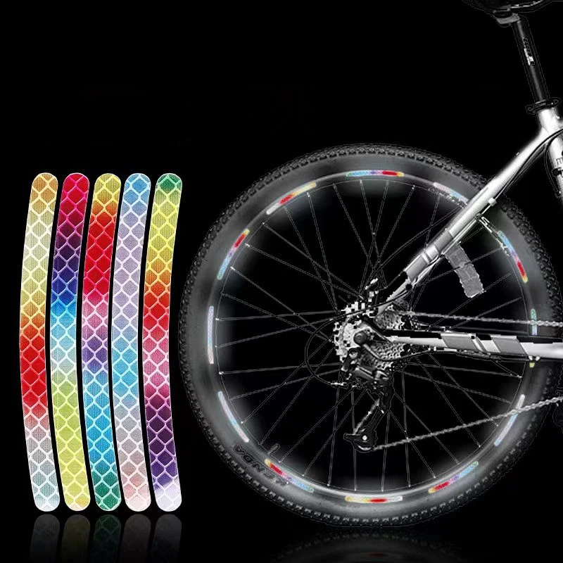 20PCS Bicycle Reflective Stickers, Bicycle Tire Luminous Warning Stickers, Children's Balance Bike Rim Decorative Strips