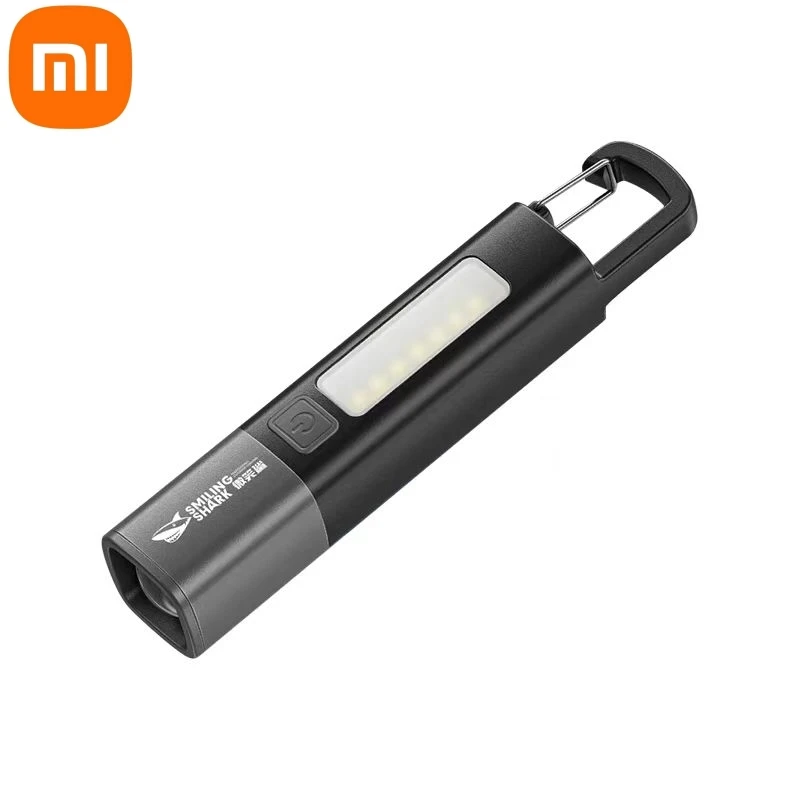 Xiaomi Smiling Shark Outdoor Flashlight Portable Strong Light Zoomable Home Camping Fishing Walking Light 1200 mAh