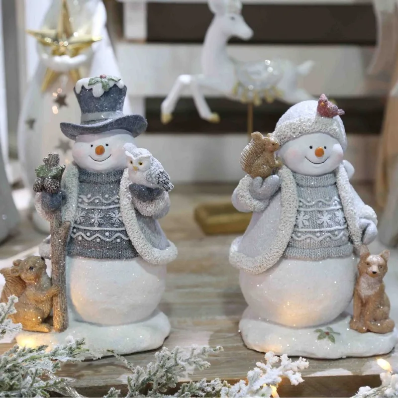 

2025 European Christmas Resin Christmas Snowman Window Decoration Decorations Articoli Natalizi Adornos De Navidad Natale