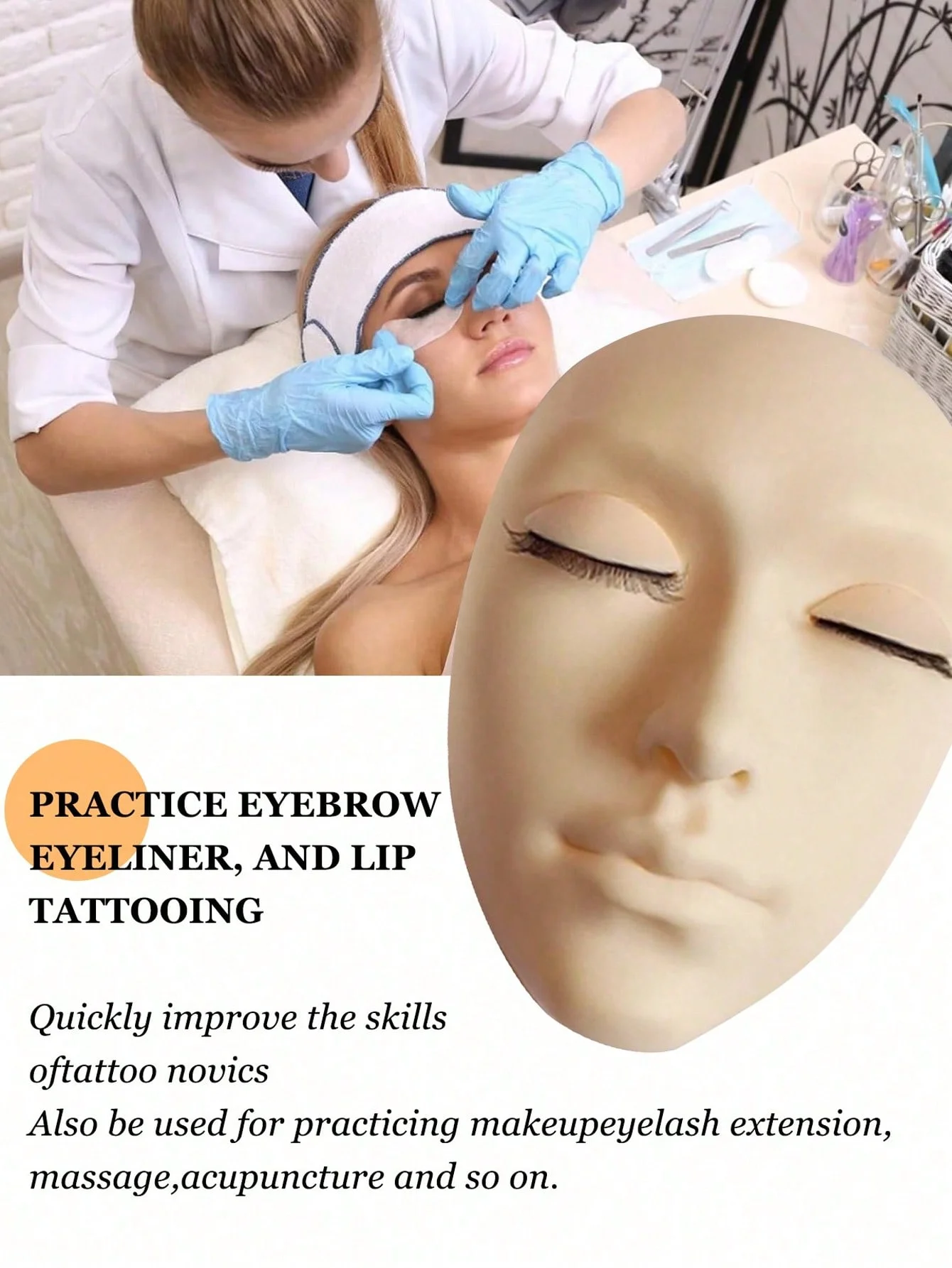 Lash Extension Kit,Professional Lash Extension Kit for Beginners Includes Practice Mannequin Head, Lash Trays, Glue, Tweezers, U
