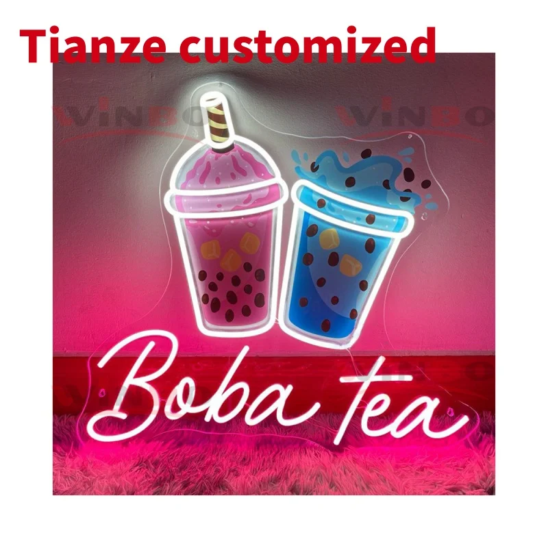 

(customized)Winbo Milk Tea Boba Bubble Tea Les Neon Sign Custom Light Sign Logo Led Signage Bubble Tea Sign Neon