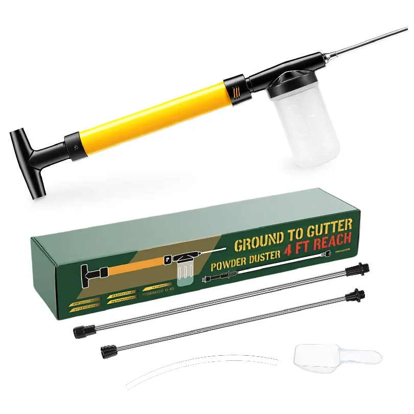 Diatomaceous Earth Powder Duster Non Clogging Pneumatic Garden Sprayer 126cm Extension Wand Effortless Hand Bulb Insect Dispense