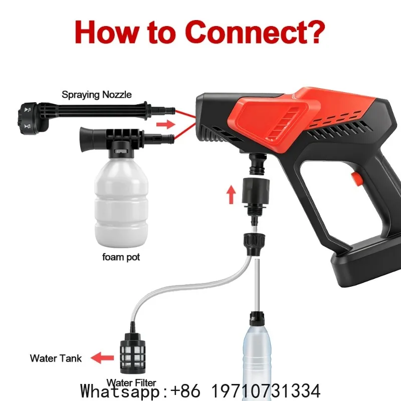 300Bar Brushless High Pressure Car Washer Powerful Cordless Water Gun 6 In 1 Garden Cleaning Washing Tool For Makita 18V Battery view 3