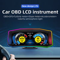 Geyiren P4 HUD Head Up Display Car OBD2 Display Smart Digital Speedometer inclinometro 4x4 GPS OBD2 Water Temp On-board computer