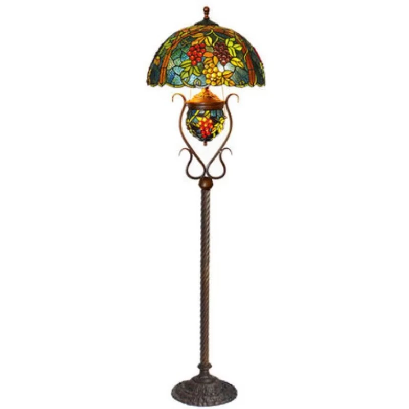 

Stained glass floor lamp retro grape garden grape decoration living room luxury floor lamp
