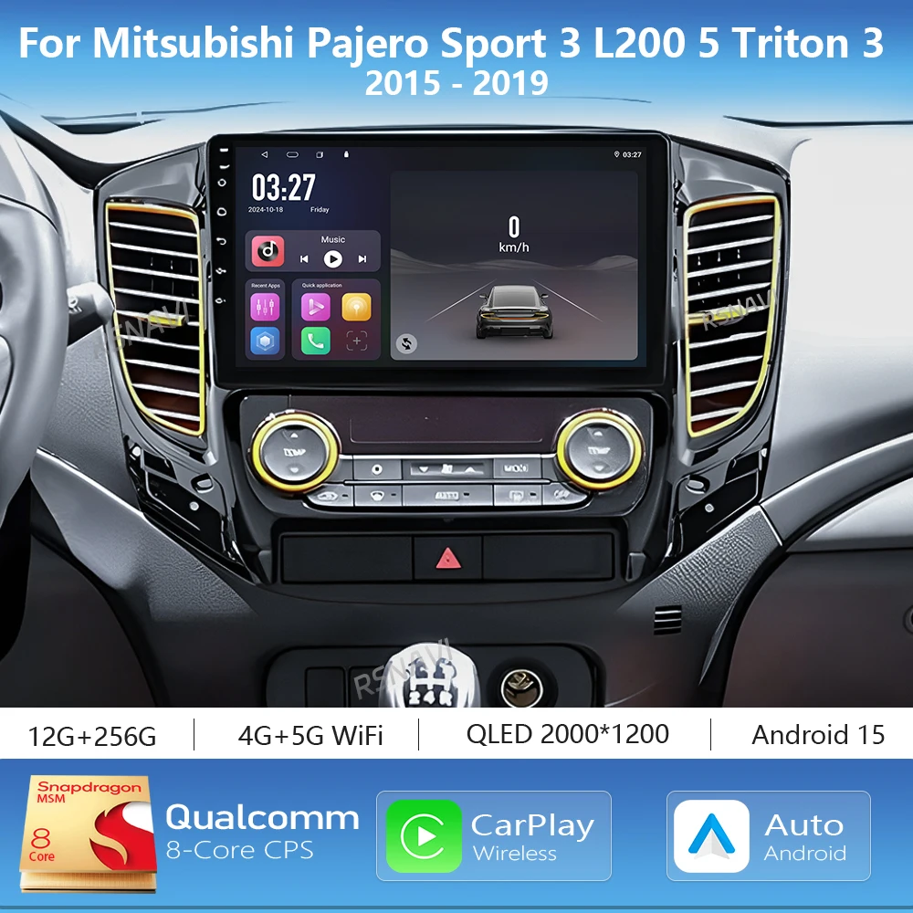 

Android 15 для Mitsubishi Pajero Sport 3 L200 5 Triton 3 2015 2016 2017 2018 2019 Carplay плеер GPS стерео автомобильное мультимедийное радио